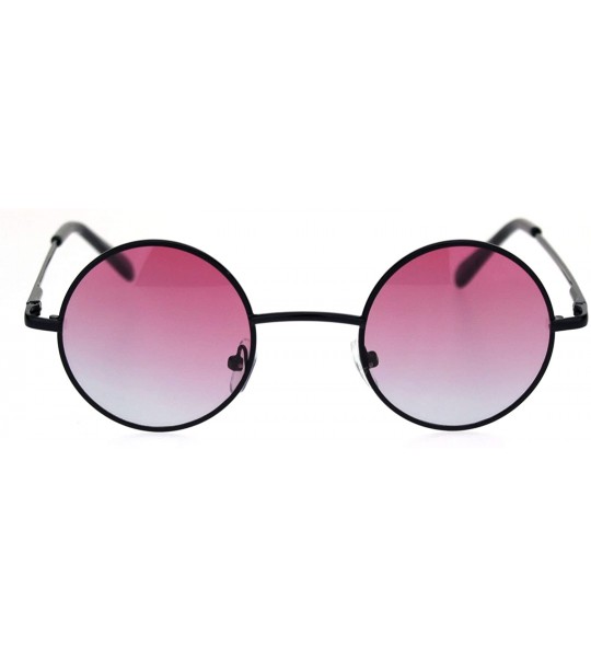 Round Super Snug Small Round Circle Lens Hippie Metal Rim Sunglasses - Black Pink Blue - CP18R3050SS $19.35