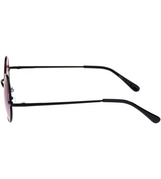 Round Super Snug Small Round Circle Lens Hippie Metal Rim Sunglasses - Black Pink Blue - CP18R3050SS $19.35