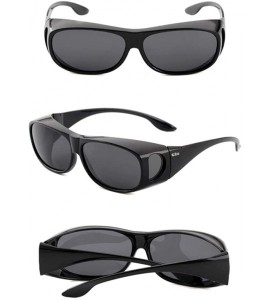 Sport Lens Cover Sunglasses for Men- Women and Gift Large Size- Polarized! (Black) -1 Pack - CW18L3XOL9C $19.92