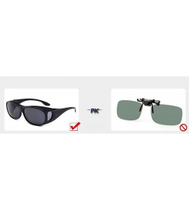 Sport Lens Cover Sunglasses for Men- Women and Gift Large Size- Polarized! (Black) -1 Pack - CW18L3XOL9C $19.92