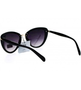 Cat Eye Luxury Designer Womens Cat Eye Sunglasses - Black Smoke - CQ12M1U5KXZ $22.43