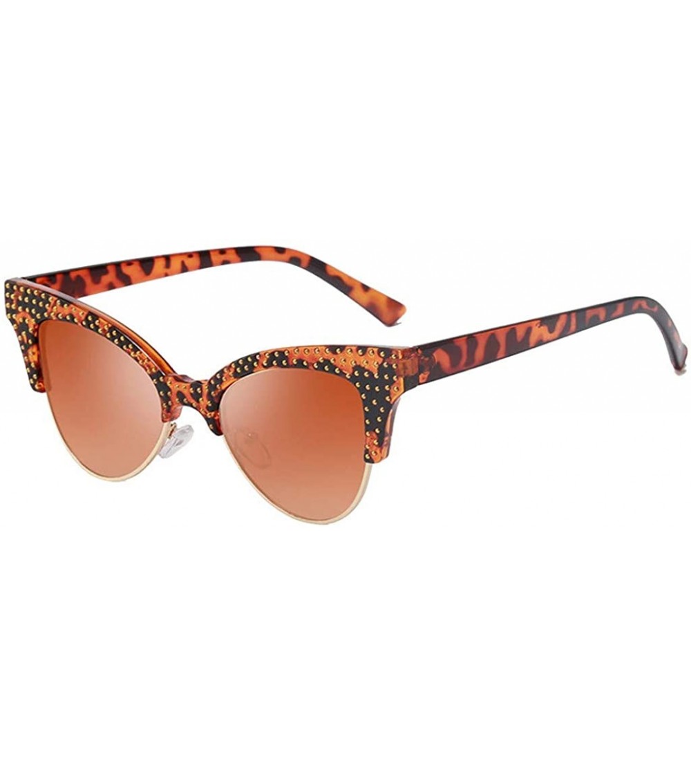 Oval Sunglasses Summer Fashion Goggles Eyeglasses Glasses Eyewear - Coffee - C418QOI93R6 $19.13