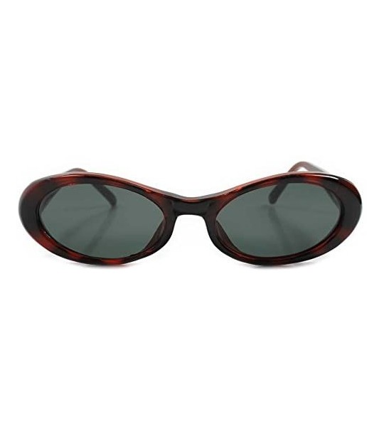 Oval Old School Classic Vintage 70s 80s Oval Sunglasses - Brown - CL18ECEO28T $22.73