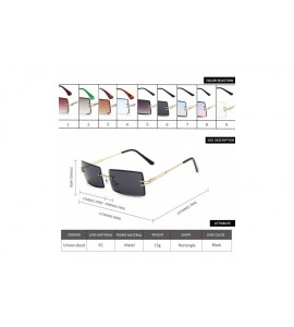 Rimless Square Ultra-Small Frame sunglasses for Women Men Rectangle Retro see through lens rimless sunglasses - 6 - CP1985GEL...