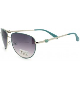 Aviator Women's Aviator Sunglasses Classic Color Metal Aviators - Blue - CT11S0WHMUX $17.76