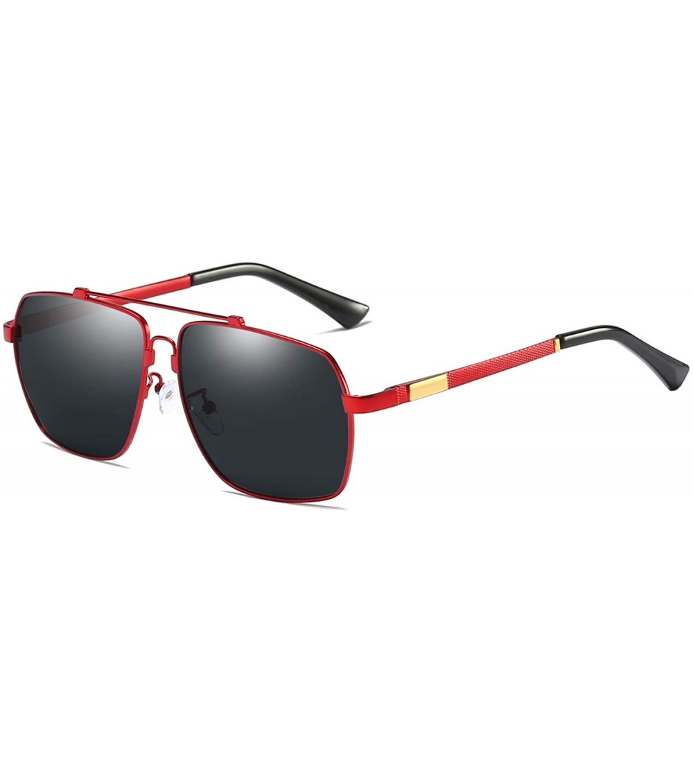 Aviator Elasticity Frame Sunglasses for Men HD Polarized UV400 Protection Outdoor Driver Glasses - D - C7197XHOR7T $34.40