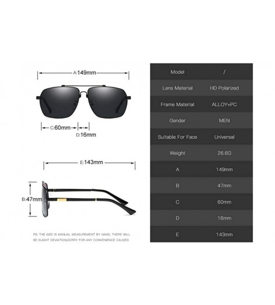 Aviator Elasticity Frame Sunglasses for Men HD Polarized UV400 Protection Outdoor Driver Glasses - D - C7197XHOR7T $34.40