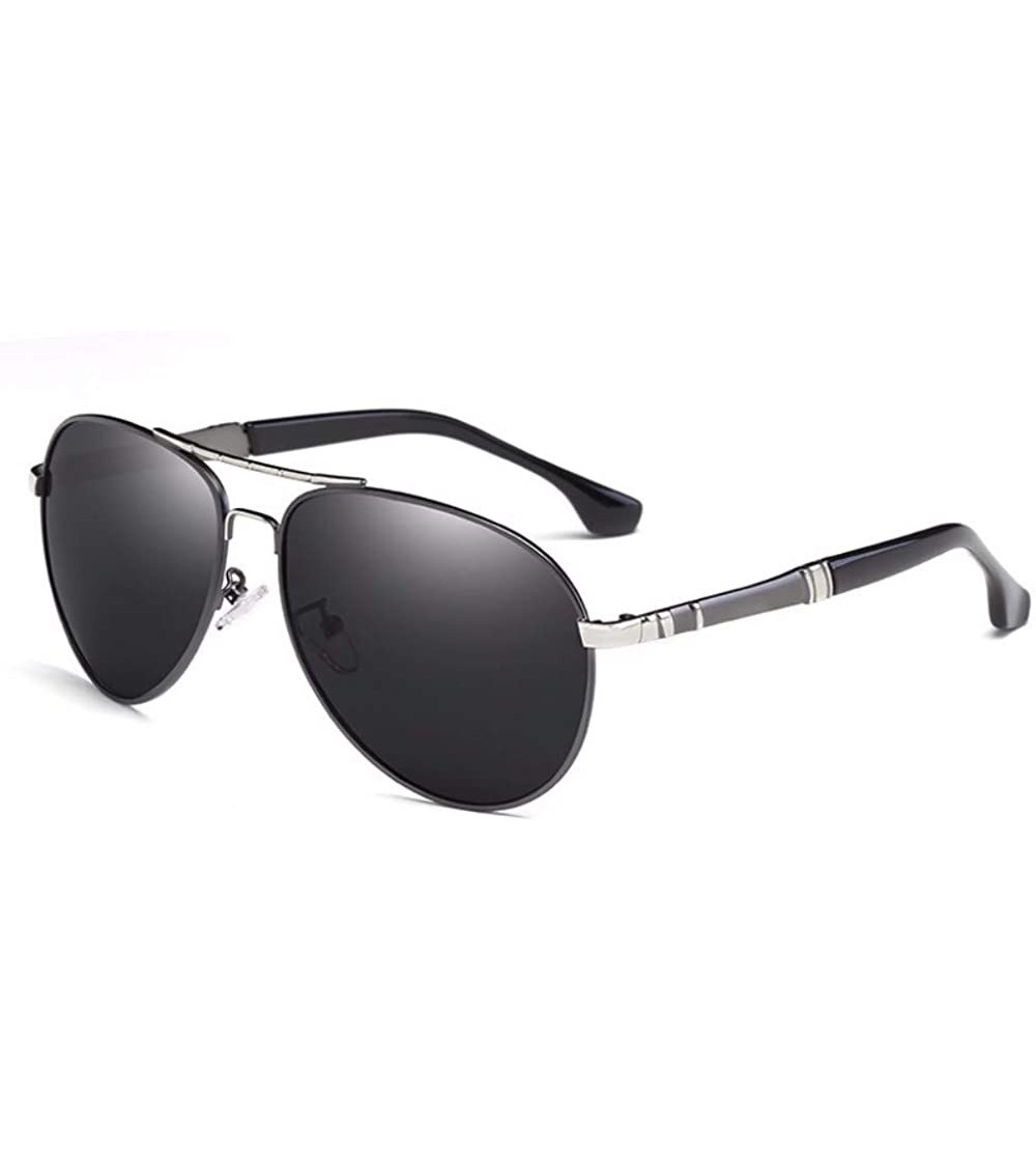 Aviator Men's Sunglasses Driving Polarizer Classic Large Frame Sunglasses - C - CK18QCC6K4T $56.56