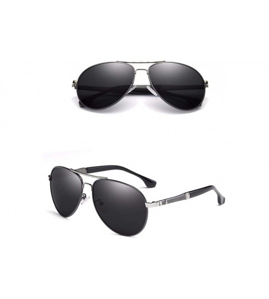 Aviator Men's Sunglasses Driving Polarizer Classic Large Frame Sunglasses - C - CK18QCC6K4T $56.56