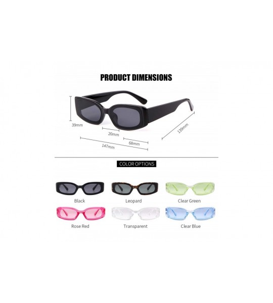 Goggle Rectangle Sunglasses for Women Retro Fashion Sunglasses UV 400 Protection Square Frame Eyewear - C018AS000DX $25.38