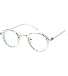 Round Retro Vintage Style Double Rim Round Dad Eyeglasses - Gold White - CV18R5STL97 $23.49