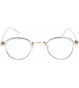 Round Retro Vintage Style Double Rim Round Dad Eyeglasses - Gold White - CV18R5STL97 $23.49