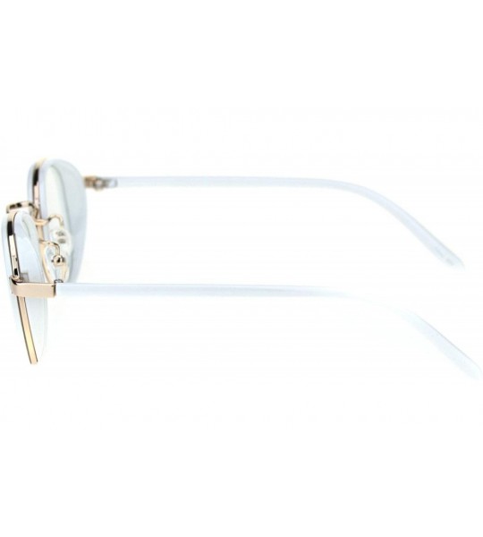 Round Retro Vintage Style Double Rim Round Dad Eyeglasses - Gold White - CV18R5STL97 $23.49