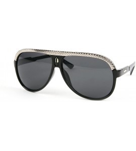 Aviator Modern Unisex Fashion Design Aviator Sunglasses P2116 - Black-smoke Lens - C911EPHE5IT $28.50