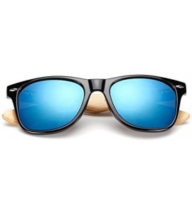 Square Wood Sunglasses Men Women Square Bamboo Women for Women Men Mirror Sunglasses Retro Fashion Sunglass - KP1501 C7 - C51...