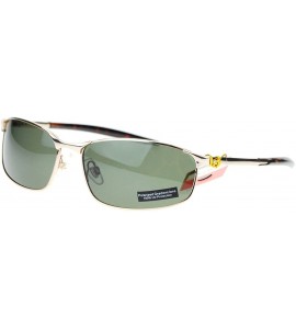 Rectangular Polarized Mens Minimal Metal Frame Narrow Rectangular Sport Sunglasses - Gold - C211YAXKZ1D $22.43