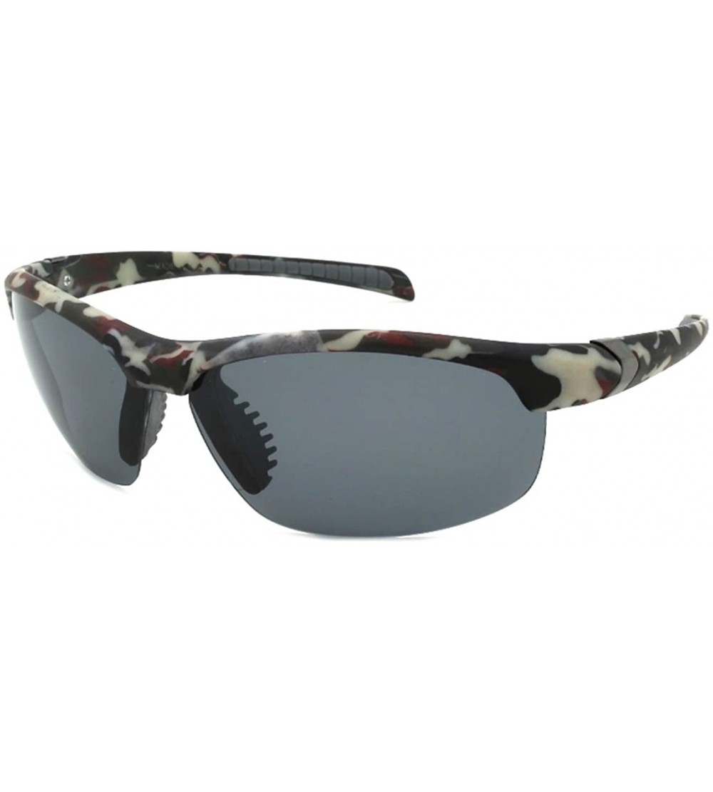 Rimless Sports Sunglasses with 1.1 mm Polarized Lens 570008CAMO-P1 - Maroon/L.gn/Blk - C7128K8IYFD $25.29
