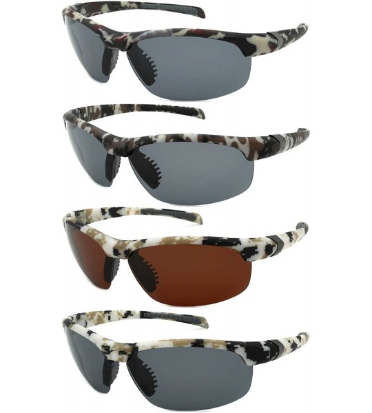 Rimless Sports Sunglasses with 1.1 mm Polarized Lens 570008CAMO-P1 - Maroon/L.gn/Blk - C7128K8IYFD $25.29