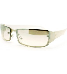 Rectangular Narrow Lens Rimless Rectangular Fashion Sunglasses - White - C411JKRE60L $19.22
