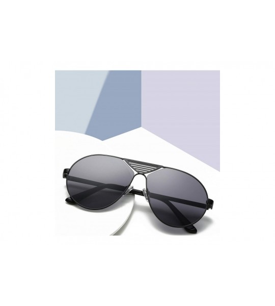 Oversized Retro pilot sunglasses oversized metal frame sunglasses for men women UV400 Protection vintage - 4 - CF1960U9I8O $2...