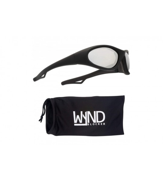 Wrap Wind Resistant Sunglasses Motorcycle- Sports- Driving- Cycling Wrap - Black - Silver Mirror - CR196MUSLI3 $36.53