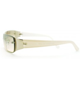 Rectangular Narrow Lens Rimless Rectangular Fashion Sunglasses - White - C411JKRE60L $19.22