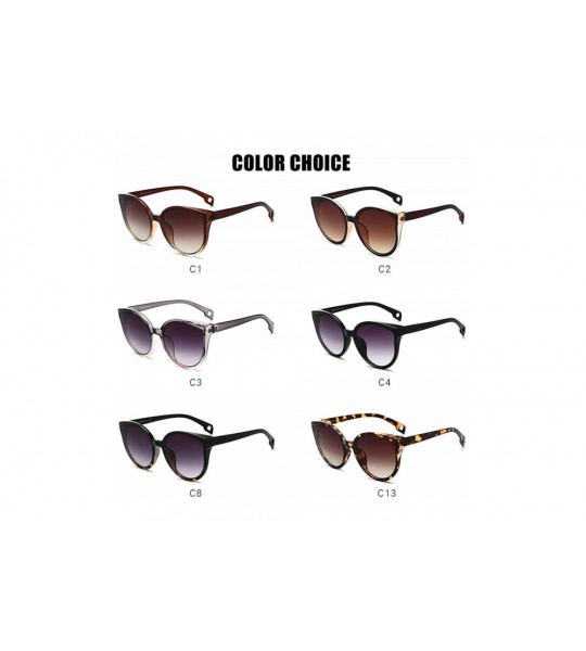 Oversized Cat Eye Sunglasses Women Men Vintage Gradient Glasses Retro Sun Female Eyewear UV400 Fashion Drive Outdoor - C8 - C...