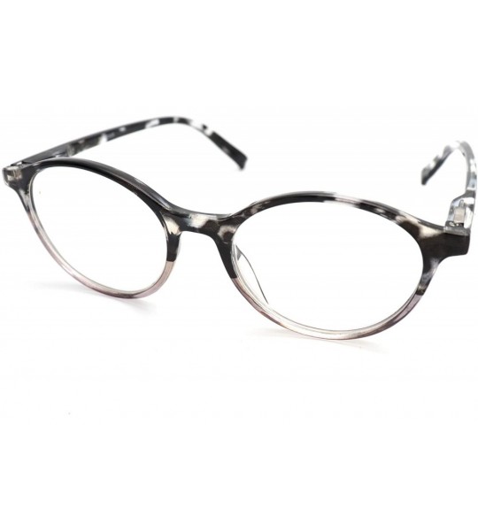 Round shoolboy fullRim Lightweight Reading spring hinge Glasses - Z1 Shiny Handmade Black Grey Tortoise - CM18TYKQM7E $33.84