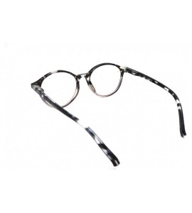 Round shoolboy fullRim Lightweight Reading spring hinge Glasses - Z1 Shiny Handmade Black Grey Tortoise - CM18TYKQM7E $33.84