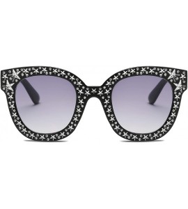 Cat Eye Women Fashion Round Cat Eye Designer Sunglasses - Gradient Purple - CP18I52DXX6 $17.11