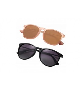 Round Classic Sunglasses Polarized Protection Mirrored - Matteblack/Gary Brown/Brown - C918T040TZG $30.45