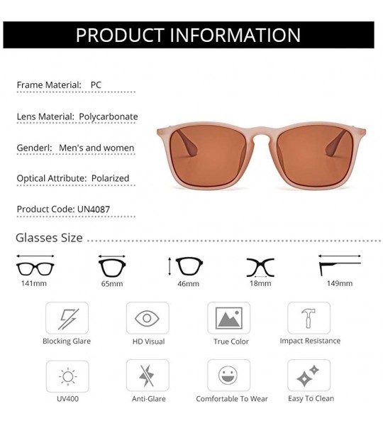 Round Classic Sunglasses Polarized Protection Mirrored - Matteblack/Gary Brown/Brown - C918T040TZG $30.45