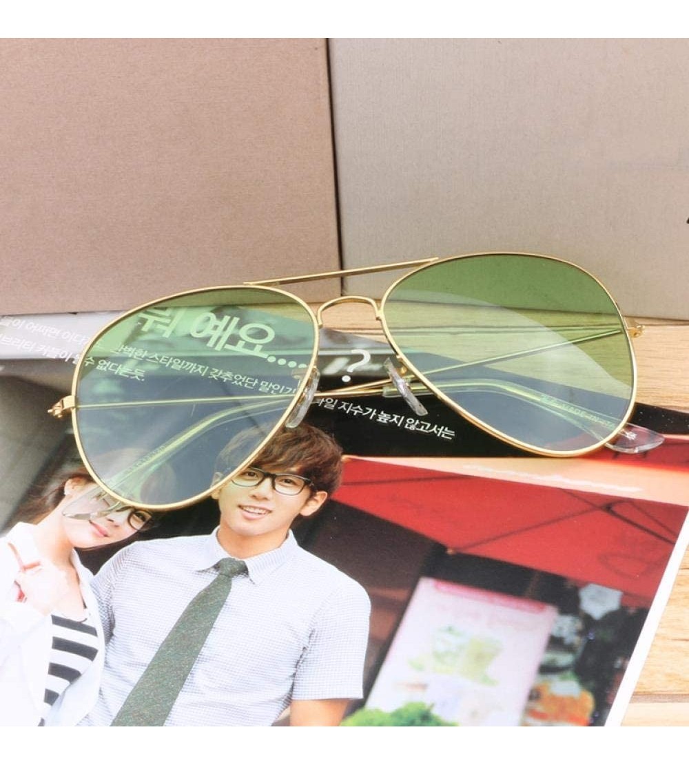 Goggle Popular Sunglasses - popular Sunglasses New metal resin sun 3025 wholesale - Gold Frame Green Tablets - CY18AZAU3DA $5...