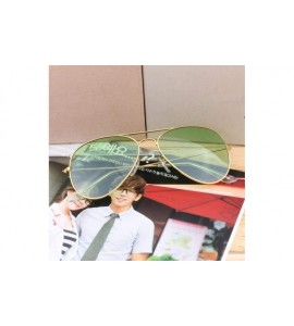 Goggle Popular Sunglasses - popular Sunglasses New metal resin sun 3025 wholesale - Gold Frame Green Tablets - CY18AZAU3DA $5...