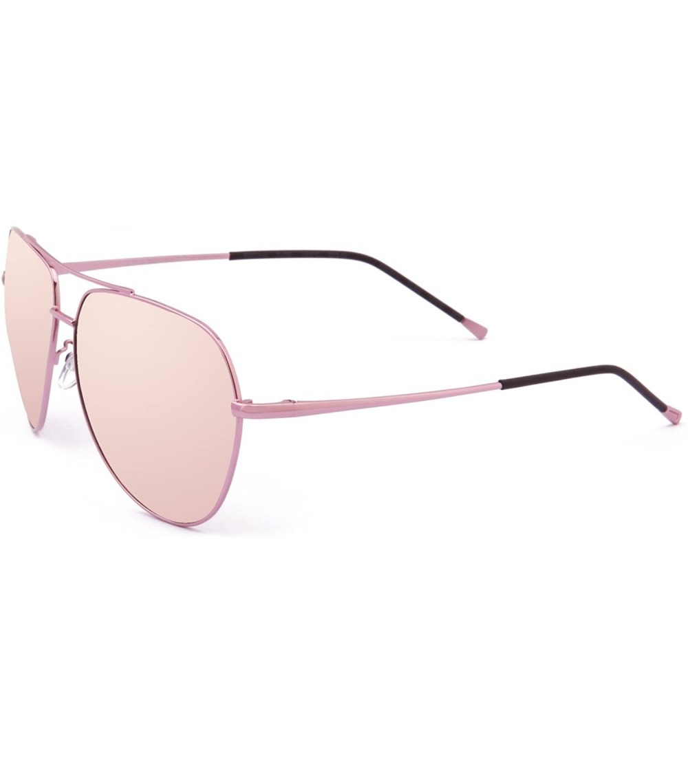 Aviator Aviator Mirror UV400 Polarized Sunglasses for Men Women with Case (model 1719) - Gold - CG182ZA2H02 $51.71