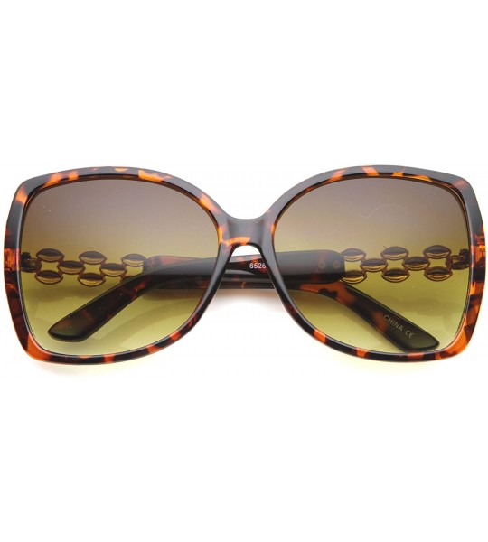 Butterfly Women's Oversize Metal Temple Accent Gradient Lens Butterfly Sunglasses 62mm - Tortoise-gold / Amber - C7126OMU5LD ...