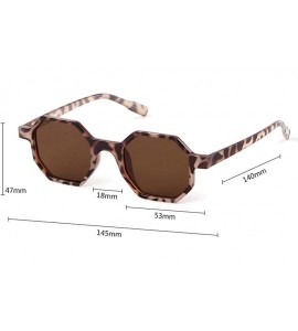 Oversized Fashion Octagon Leopard Sunglasses Women Vintage N Tortoiseshell Frame Sun Glasses Shades OM553B - C2 Red Gray - CR...