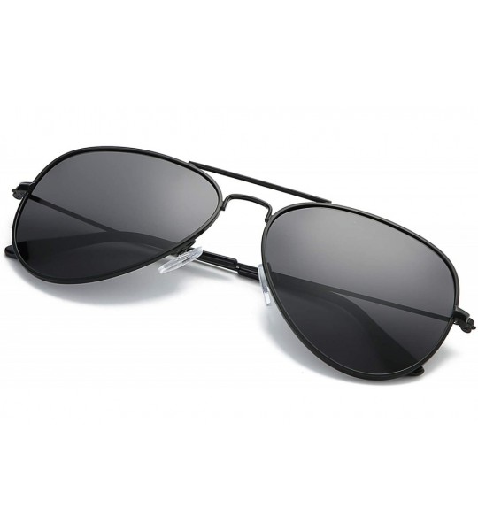 Aviator Aviator Sunglasses for Mens Womens Mirrored Sun Glasses Shades with Uv400 - Black Grey - CV18M8S94R3 $17.71