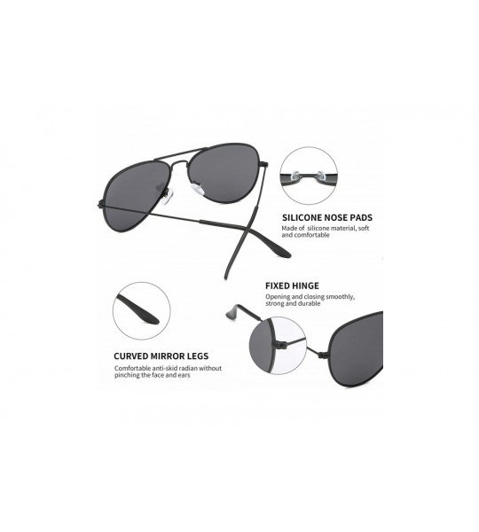 Aviator Aviator Sunglasses for Mens Womens Mirrored Sun Glasses Shades with Uv400 - Black Grey - CV18M8S94R3 $17.71