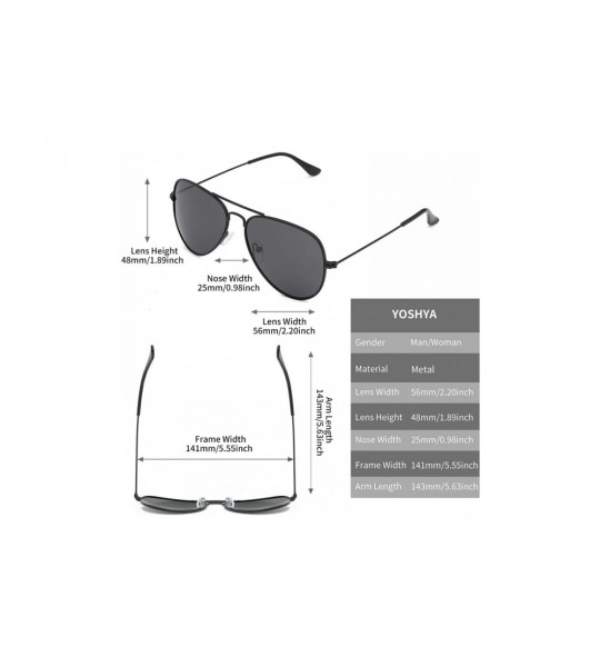 Aviator Aviator Sunglasses for Mens Womens Mirrored Sun Glasses Shades with Uv400 - Black Grey - CV18M8S94R3 $17.71