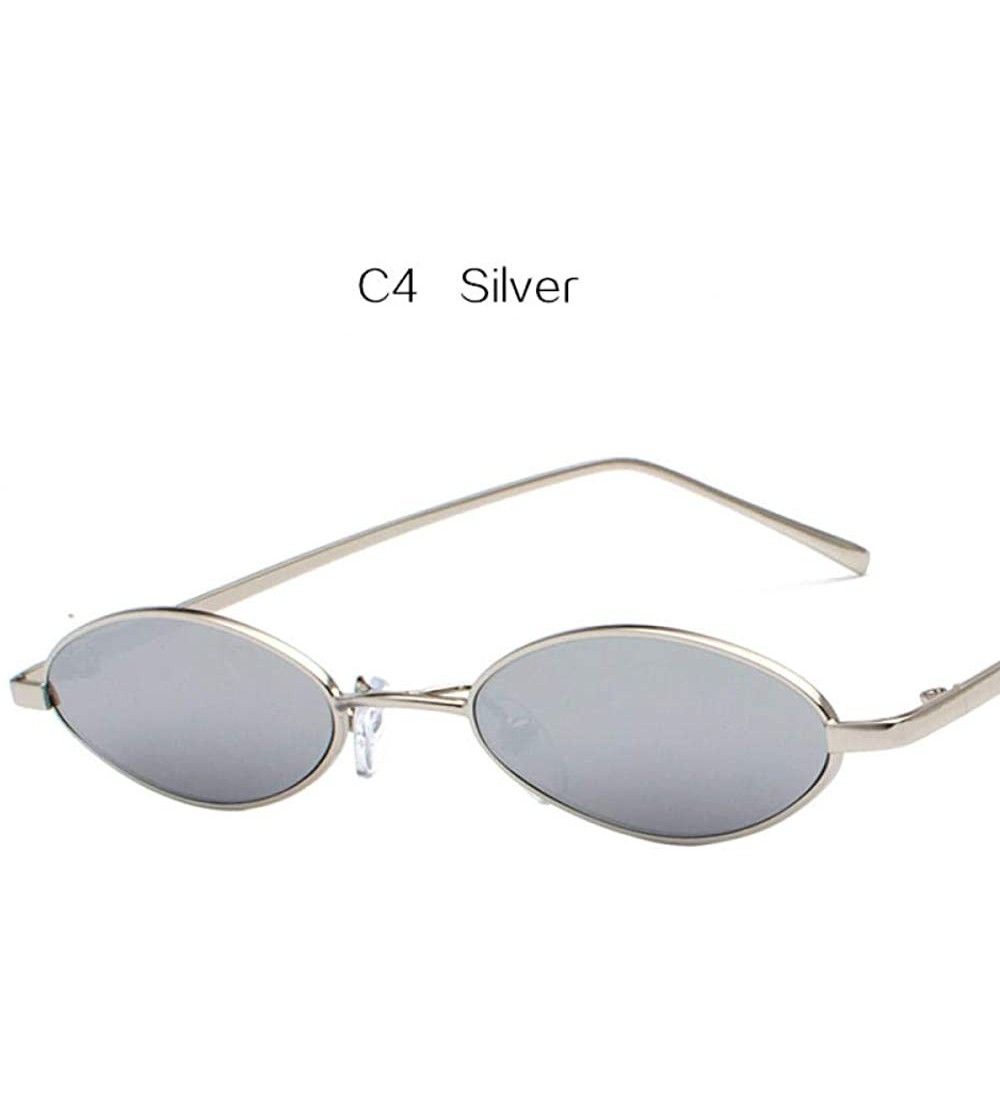 Oval Kaleidoscope Glasses Women Small Oval Sunglasses Transparent Yellow Lens Sun glasses Retro Glasses for Women Men - C0190...
