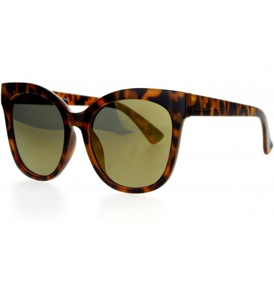 Butterfly Oversized Butterfly Fashion Sunglasses Womens Flat Frame Mirror Lens - Tortoise (Gold Mirror) - C1188YRWLMW $21.05