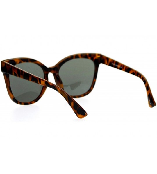 Butterfly Oversized Butterfly Fashion Sunglasses Womens Flat Frame Mirror Lens - Tortoise (Gold Mirror) - C1188YRWLMW $21.05