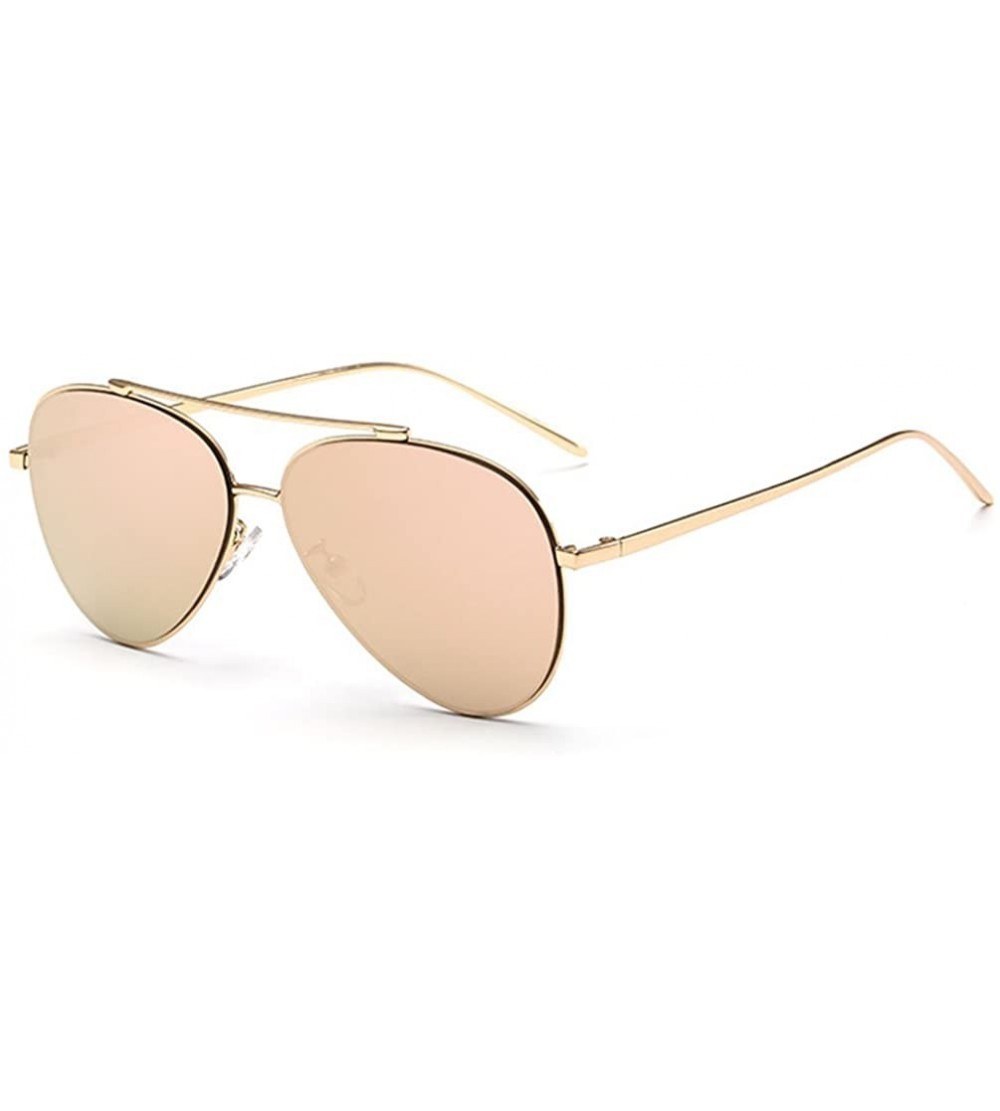 Square Unisex Polarized Sunglasses Thin Frame colorful Lens UV400 protection - Gold/Pink - CL128ECGW8L $30.77