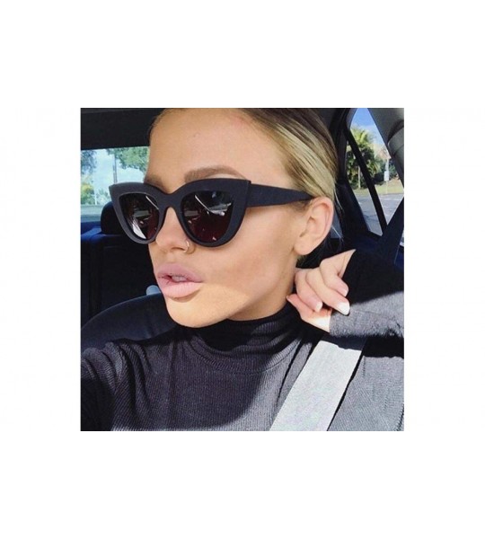 Aviator Retro Plastic Frame Cat Eye Sunglasses Women Ladies Fashion Brand Designer C9 - C3 - C018YLA2MKS $17.20