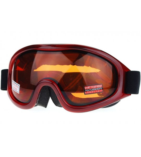Goggle Brown Lens Aerodynamic Large Anti Fog Double Lens Snowboard Ski Goggle - Red Brown - CD1272AEFDT $34.65