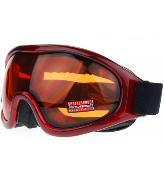 Goggle Brown Lens Aerodynamic Large Anti Fog Double Lens Snowboard Ski Goggle - Red Brown - CD1272AEFDT $34.65