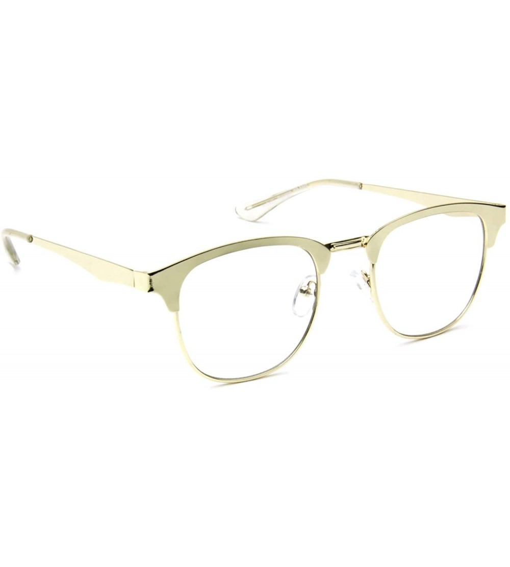 Round Vintage Clear Lens Eyeglasses Round Metal Retro Men Women Fashion - Gold - CP18EMGROET $23.95