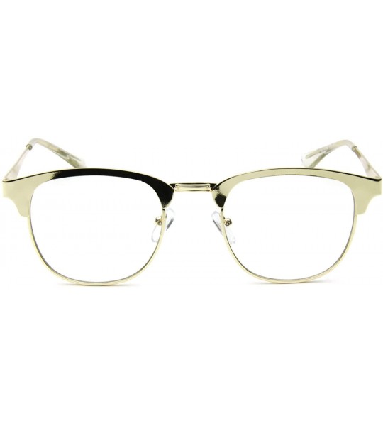 Round Vintage Clear Lens Eyeglasses Round Metal Retro Men Women Fashion - Gold - CP18EMGROET $23.95