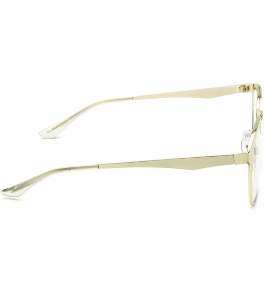 Round Vintage Clear Lens Eyeglasses Round Metal Retro Men Women Fashion - Gold - CP18EMGROET $23.95